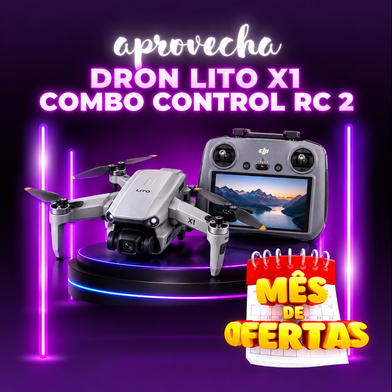 Drone lito x1 combo control rc2